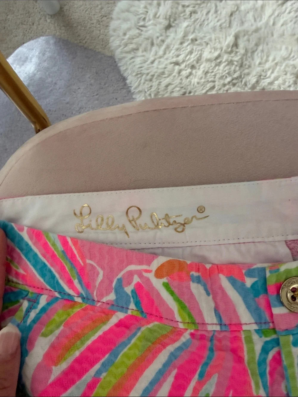 Lilly Pulitzer Pink Multicolor Scallop-Hem Shorts